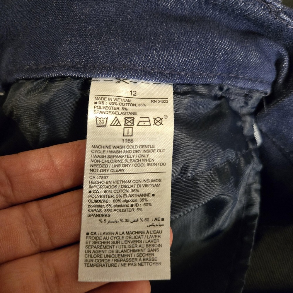 Old Navy Pants Womens 12 Blue Pixie Chino Slim‎ Stretch Ankle Mid Rise Work - Picture 6 of 9